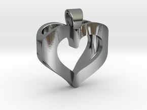 Heart of infinite love [pendant] in Polished Silver