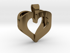 Heart of infinite love [pendant] in Polished Bronze