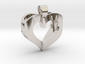 Heart of infinite love [pendant] in Rhodium Plated Brass
