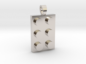 Constructor first brick [pendant] in Rhodium Plated Brass
