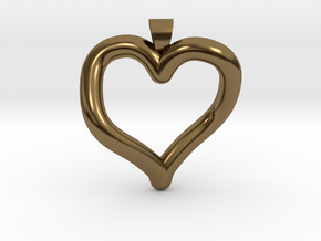 Infinite heart [pendant] in Polished Bronze