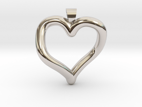 Infinite heart [pendant] in Rhodium Plated Brass