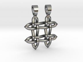 Hashtag celtic knot [pendant] in Polished Silver