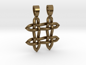 Hashtag celtic knot [pendant] in Polished Bronze