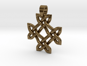 Crossing celtic knot [pendant] in Polished Bronze