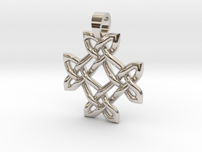 Crossing celtic knot [pendant] in Rhodium Plated Brass