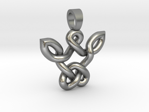 Zen thinking celtic knot [pendant] in Natural Silver