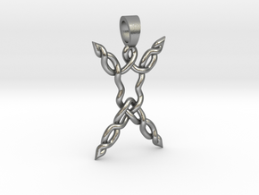 Human celtic knot [pendant] in Natural Silver