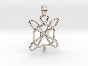 Celtic knot turtle [pendant] in Rhodium Plated Brass
