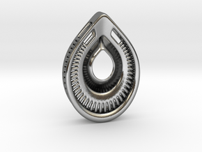 A drop. Pendant in Polished Silver