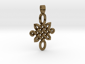 Double celtic knot [pendant] in Polished Bronze