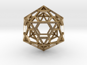 Icosahedron in Polished Gold Steel