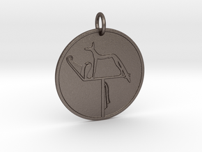 Large Wepwawet Medallion in Polished Bronzed Silver Steel