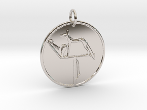 Large Wepwawet Medallion in Rhodium Plated Brass