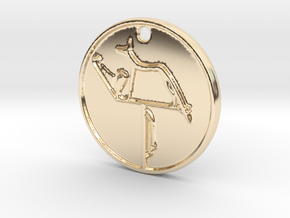 Wepwawet Coin w/hole in 14k Gold Plated Brass