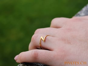 Lightning Ring "Blitz" in Polished Brass