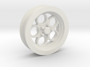 1/18 Muscle Machines Circle Rim Front Skinny Tire in White Natural Versatile Plastic