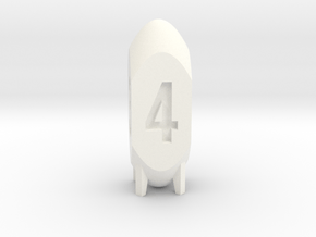 d4 missile (30% larger) in White Processed Versatile Plastic
