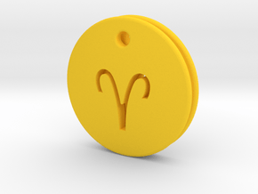 Aries Symbol Earring in Yellow Processed Versatile Plastic