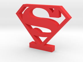Superman Logo (Classic) in Red Processed Versatile Plastic