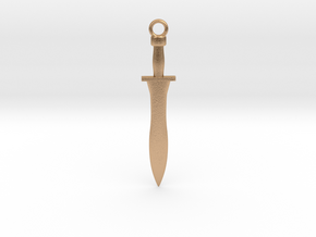 Greek Xiphos Sword Pendant/Keychain in Natural Bronze