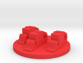 Game Piece, Galley Fleet Token in Red Processed Versatile Plastic