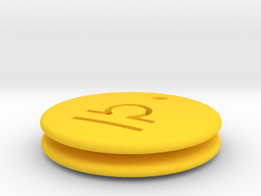 Libra Symbol Earring in Yellow Processed Versatile Plastic