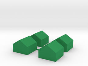 Monopoly Cottages x4 in Green Processed Versatile Plastic