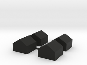 Monopoly Cottages x4 in Black Premium Versatile Plastic
