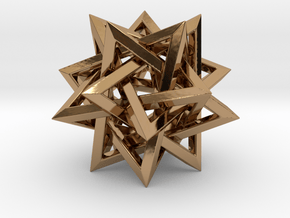 Five Tetrahedra in Polished Brass: Small