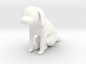 Sitting dog 2 in White Processed Versatile Plastic