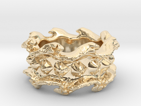 Ocean Wave Ring in 14k Gold Plated Brass: 10.5 / 62.75