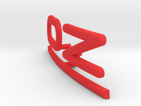 OZ Emblem for center cap curved in Red Processed Versatile Plastic