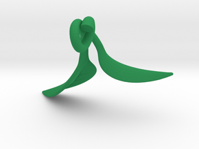 Green Tea Leaf Pendant in Green Processed Versatile Plastic