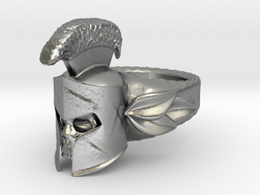 Spartan Helmet Ring in Natural Silver: 9 / 59