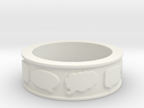 Chat Ring in White Natural Versatile Plastic