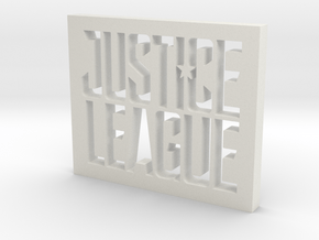 Justice League Logo in White Natural Versatile Plastic