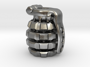 Toxic Bomb - tritium grenade bead in Natural Silver