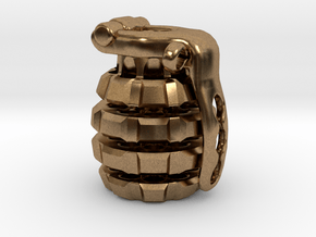 Toxic Bomb - tritium grenade bead in Natural Brass
