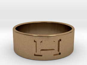 H ring  in Natural Brass