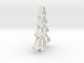 Christmas Tree Shape Cookie Cutter Stamp 1 in White Natural Versatile Plastic