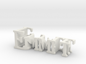 3dWordFlip: Emmet/Doyle in White Natural Versatile Plastic