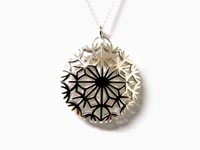 Dandelion seeds pendant(32mm) in Polished Silver