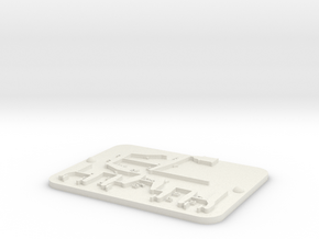 F35 Brake Diagram Badge Plate in White Natural Versatile Plastic