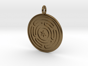Wheel of Hecate pendant in Natural Bronze