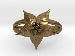 Poinsettia - The Ring of December  in Natural Bronze