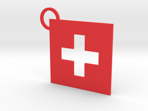 Switzerland Flag Keychain in Red Processed Versatile Plastic