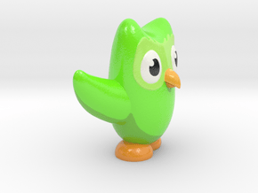 Duolingo Owl Figure in Glossy Full Color Sandstone
