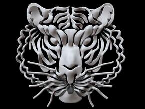 Tiger's head in White Natural Versatile Plastic
