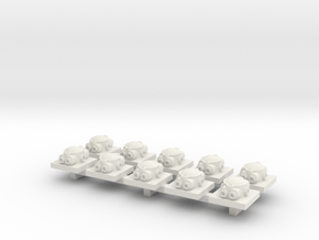 Junction box on base 1:35 , 10 pieces in White Natural Versatile Plastic